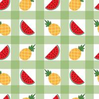 été des fruits vichy plaid sans couture modèle vecteur