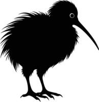 une noir et blanc silhouette de une kiwi oiseau vecteur