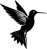 colibri silhouette noir illustration vecteur