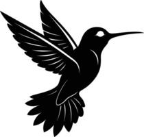 colibri silhouette noir illustration vecteur