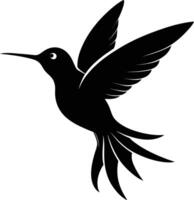 colibri silhouette noir illustration vecteur