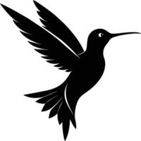 colibri silhouette noir illustration vecteur