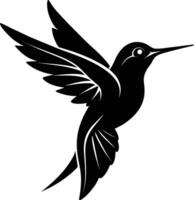 colibri silhouette noir illustration vecteur