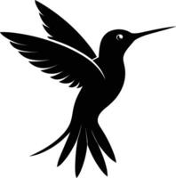 colibri silhouette noir illustration vecteur