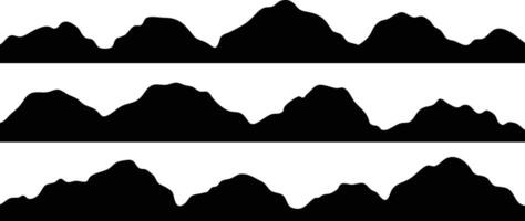 ensemble de Montagne foncé silhouette . Montagne noir fond d'écran, luxe paysage élément . main tiré illustration conception pour couverture, bannière, emballage conception, tissu, imprimer, intérieur décor. vecteur