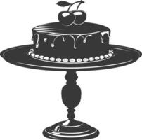 silhouette gâteau plat noir Couleur seulement plein vecteur