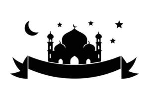 islamique fête eid Al adha illustration silhouette vecteur