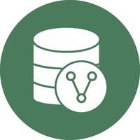 base de données partage glyphe multi cercle icône vecteur