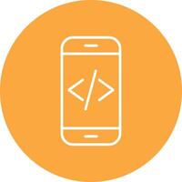 app développement ligne multi cercle icône vecteur