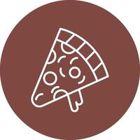 Pizza tranche ligne multi cercle icône vecteur