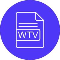 wtv fichier format ligne multi cercle icône vecteur