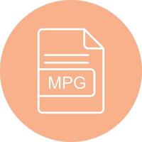 mpg fichier format ligne multi cercle icône vecteur