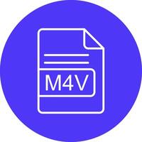 m4v fichier format ligne multi cercle icône vecteur