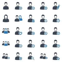 jeu d'icônes d'utilisateurs - illustration vectorielle. groupe, utilisateur, utilisateurs, équipe, personnes, avatar, couple, homme, femme, icônes. vecteur