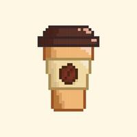 café tasse illustration dans pixel art vecteur