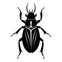scarabée insecte noir Couleur silhouette vecteur