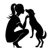 une femme avec chien illustration vecteur