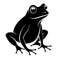 grenouille noir Couleur silhouette illustration blanc Contexte vecteur