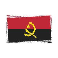 vecteur de drapeau angola avec style pinceau aquarelle