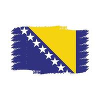 vecteur de drapeau de la bosnie avec style pinceau aquarelle