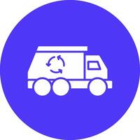 poubelle un camion glyphe multi cercle icône vecteur