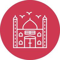 mosquée ligne multi cercle icône vecteur
