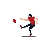 le rugby joueur coups de pied le Balle des illustrations - plat dessin animé style vecteur