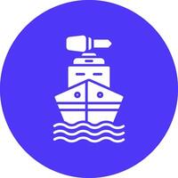 bateau glyphe multi cercle icône vecteur