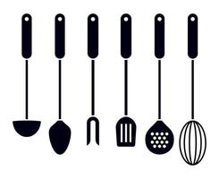 Ustensiles de cuisine cuisine set design illustration modèle vecteur icône