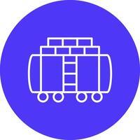 train cargaison ligne multi cercle icône vecteur