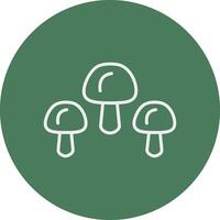 champignons ligne multi cercle icône vecteur
