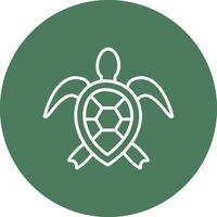 mer tortue ligne multi cercle icône vecteur