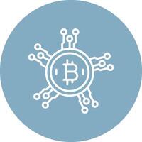 bitcoin réseau ligne multi cercle icône vecteur