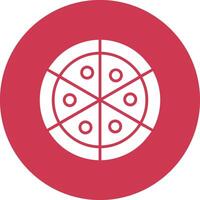 Pizza glyphe multi cercle icône vecteur