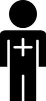 icône de glyphe de patient masculin vecteur