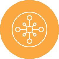 réseau centre ligne multi cercle icône vecteur