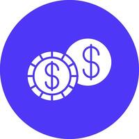 dollar glyphe multi cercle icône vecteur