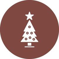 Noël arbre glyphe multi cercle icône vecteur