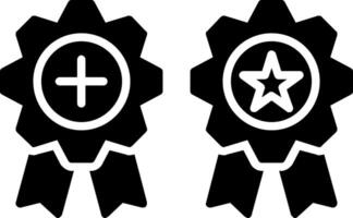 médailles glyphe icône conception vecteur
