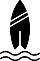 le surf glyphe icône conception vecteur