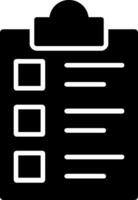 enquête liste glyphe icône conception vecteur