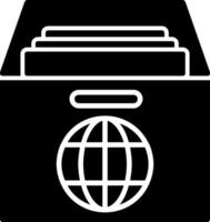 global archiver glyphe icône conception vecteur