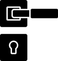 conception d'icône de glyphe de poignée de porte vecteur