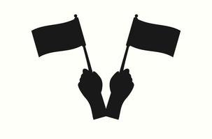 silhouette de personne agitant le drapeau vecteur