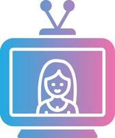 télévision glyphe pente icône conception vecteur
