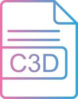 c3d fichier format ligne pente icône conception vecteur