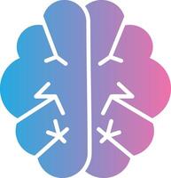 cerveau glyphe pente icône conception vecteur