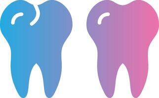 les dents glyphe pente icône conception vecteur