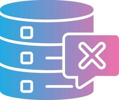 supprimer base de données glyphe pente icône conception vecteur