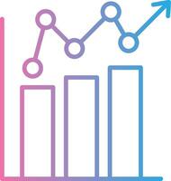 bar graphique ligne pente icône conception vecteur